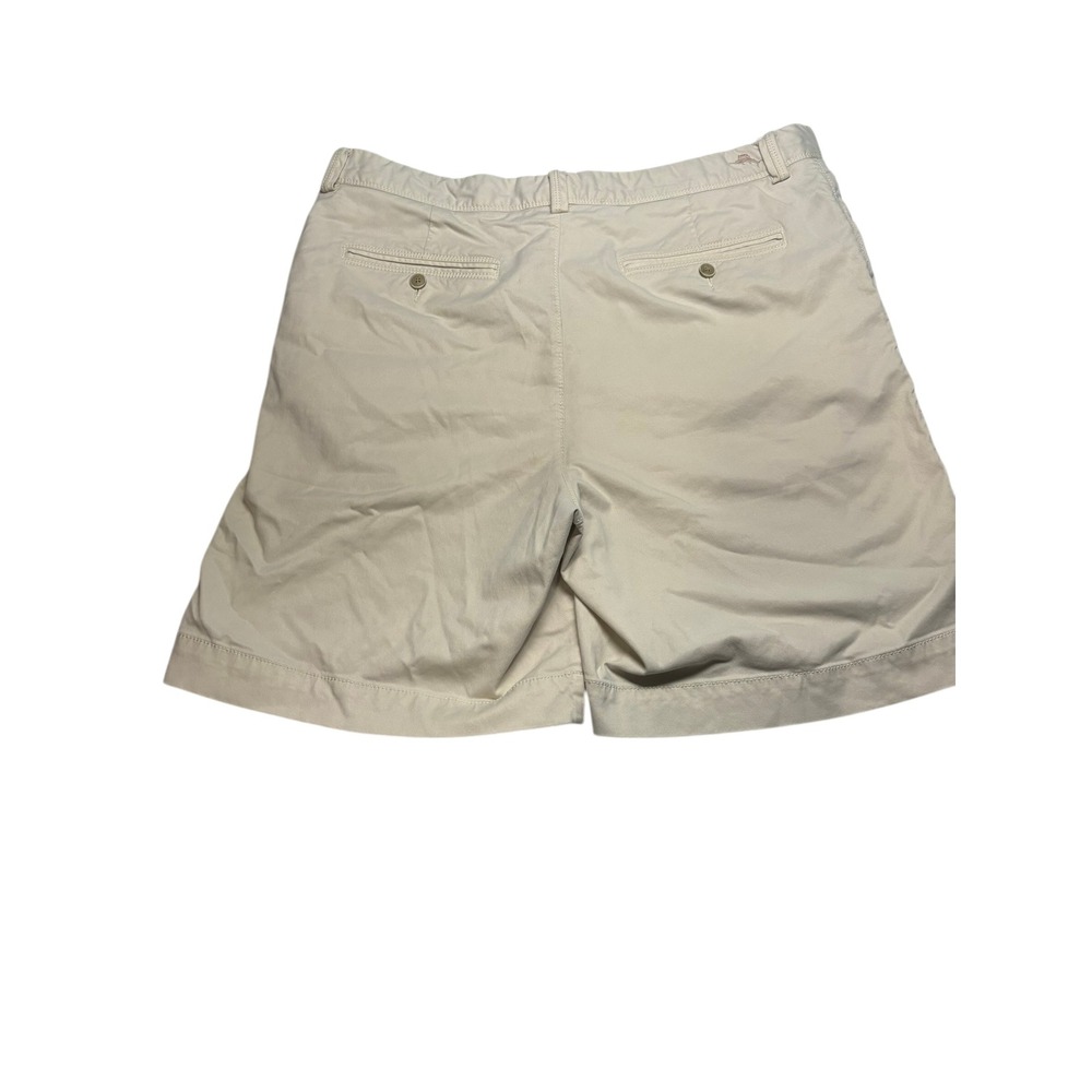 Tommy Bahama Boracay Shorts 36 Khaki Beige Cotton Tencel Blend Flat Front Chino - Picture 8 of 8